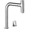 Image de hansgrohe Metris Select M71 Mitigeur de cuisine 2 trous 200, avec douchette extractible 2 jets, sBox, chromé, 73818000