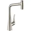Image de hansgrohe Metris Select M71 Mitigeur de cuisine 320, avec douchette extractible 2 jets, sBox, aspect acier inox, 73816800