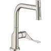 Image de mitigeur cuisineavec douchette aspect acier inox