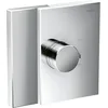 Image de Set finition mitigeur thermostatique encastré haut débit, coupe diamant chroméé