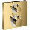 Image de hansgrohe Ecostat Square Set de finition pour mitigeur thermostatique encastré avec robinet d'arrêt et inverseur, aspect doré poli, 15714990