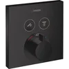 Image de hansgrohe ShowerSelect - Mitigeur thermostatique, Robinet encastré avec arrêt de sécurité (SafetyStop) à 40°C, Thermostat carré, 2 sorties, Noir Mat