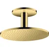 Image de hansgrohe AXOR ShowerSolutions pomme de douche 300 1 jet, raccordement au plafond, 35301990, Couleur: Polished Gold Optic