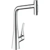 Image de hansgrohe Mitigeur monotrou 2 trous Metris Select M71-320 chromé, bec pivotant extractible, 2 jets, sBox