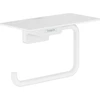 Image de hansgrohe Porte-papier toilette AddStoris m avec tablette, blanc mat, montage mural, métal