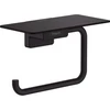 Image de hansgrohe Porte-rouleau AddStoris m avec tablette, noir mat, fixation murale, métal