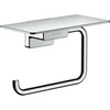 Image de hansgrohe Porte-rouleau AddStoris avec tablette, chrome, montage mural, métal