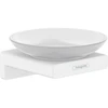 Image de hansgrohe Porte-savon AddStoris mural, insertion verre mat, métal, blanc-mat