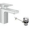 Image de hansgrohe Vernis Shape Mitigeur de lavabo 100 avec tirette et vidage métallique, chromé, 71568000