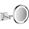 Image de hansgrohe AddStoris - Miroir cosmétique avec éclairage LED, Miroir de maquillage lumineux, Miroir grossissant x3, Chromé, 41790000