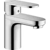 Image de Hansgrohe Vernis Blend Mitigeur de lavabo, avec bec et tirette, hauteur : 100 mm, robinetterie de salle de bains à économie d'eau, chromé