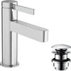 Image de hansgrohe Mitigeur monocommande lavabo 100 Finoris avec vidage à clapet, chrome
