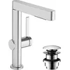Image de hansgrohe Finoris - Mitigeur de lavabo avec vidage Push-Open, avec douchette extractible, Robinet de salle de bain avec hauteur sous bec 229 mm, économie d'eau (EcoSmart), Chromé, 76063000