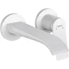 Image de hansgrohe Vivenis Robinet de lavabo encastré pour montage mural avec bonde de vidage indétectable, robinet de salle de bain économe en eau, blanc mat