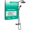 Image de hansgrohe Vernis Blend - Colonne de douche avec mitigeur thermostatique, douche pluie 240 mm avec robinet, douchette, support, flexible de douche, barre et douche de tête ronde, Noir mat, 26276670