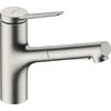 Image de hansgrohe Zesis M33 Mitigeur de cuisine 150 avec douchette extractible 2 jets, aspect acier inox, 74800800