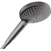 Image de hansgrohe Raindance Select S Pommeau de douche, douchette 3 types de jet (PowderRain inclus), pommeau de douche rond (diamètre 120 mm), avec fonction anti-calcaire, noir brossé chromé