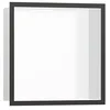 Image de hansgrohe XtraStoris Individual Niche Murale Blanc Mat avec Cadre Design 300x300x100 mm, 56099; Coloris: Noir brossé