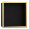 Image de hansgrohe XtraStoris Individual Niche Murale Noir Mat avec Cadre Design 300x300x100 mm, 56098, Coloris: Optique en Or Poli