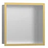 Image de hansgrohe XtraStoris Individual Niche Murale en Acier Inoxydable brossé avec Cadre Design, 300x300x100 mm, 56097, Coloris: Optique en Or Poli
