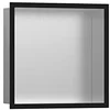 Image de hansgrohe XtraStoris Individual Niche Murale en Acier Inoxydable brossé avec Cadre Design, 300x300x100 mm, 56097; Coloris: Noir Mat