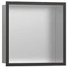 Image de hansgrohe XtraStoris 56097340 Niche Murale encastrée individuelle en Acier Inoxydable brossé avec Cadre Design 30,5 x 30,5 x 10,2 cm en Chrome Noir brossé
