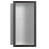 Image de hansgrohe XtraStoris Individual Niche Murale en Acier Inoxydable brossé avec Cadre Design, 300x150x100 mm, 56094; Coloris: Noir brossé