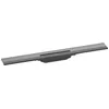 Image de hansgrohe RainDrain Flex - Caniveau de douche linéaire 700 mm, Siphon de sol à découper pour installation contre le mur, Noir chromé brossé, 56050340