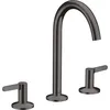 Image de hansgrohe AXOR One Mélangeur de lavabo 3 trous 170 avec vidage Push-Open, saillie 140 mm, 48050340, Couleur: Brushed Black Chrome