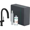Image de hansgrohe Mitigeur monocommande évier Aqittura M91 SodaSys 210, bec, set de démarrage, noir mat
