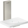 Image de hansgrohe Axor Uni. Rectangulaire en verre, montage mural, aspect acier inoxydable