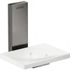 Image de hansgrohe Axor Uni. Plateau rectangulaire en verre, fixation murale, chrome noir poli