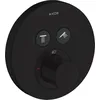 Image de hansgrohe AXOR Starck ShowerSelect Thermostat rond à encastrer pour 2 consommateurs, 36723670, Couleur: noir mat