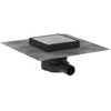 Image de hansgrohe RainDrain Point Système de vidange au sol complet, 150x150mm, finition acier inoxydable