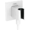Image de Hansgrohe Coude de Raccordement avec Support Pommeau de Douche Fixfit E, Raccord Douche avec Support Douchette Mural, avec Clapet Anti-Retour, Blanc Mat, 26889700