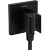 Image de hansgrohe Raccord mural Fixfit E carré, avec support de douche, noir mat