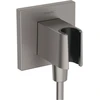 Image de hansgrohe Raccord mural Fixfit E angle, avec support de douche, chrome noir brossé