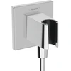 Image de hansgrohe Raccord mural Fixfit E carré, avec support de douche, chrome