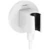 Image de Hansgrohe Coude de Raccordement avec Support Pommeau de Douche Fixfit S, Raccord Douche avec Support Douchette Mural, avec Clapet Anti-Retour, Blanc Mat, 26888700