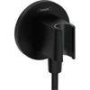 Image de hansgrohe Raccord mural Fixfit S rond, avec support de douche, noir mat