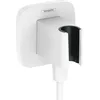 Image de Hansgrohe Coude de Raccordement avec Support Pommeau de Douche Fixfit Q, Raccord Douche avec Support Douchette Mural, avec Clapet Anti-Retour, Blanc Mat, 26887700