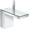 Image de hansgrohe Mitigeur lavabo monocommande 110 Axor MyEdition A 150mm, avec vidage poussoir, avec plaque, chrome/verre satiné
