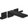 Image de hansgrohe Kit complet Axor MyEdition Robinet lavabo 3 trous, noir mat/verre noir brillant
