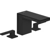Image de hansgrohe Robinetterie lavabo 3 trous 110 Axor MyEdition A 150 mm, avec vidage poussoir, avec plaque, chrome mat/verre noir