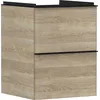 Image de Hansgrohe Xelu Q Meuble sous-lavabo, 480x475, 2 tiroirs, pour Lave-Mains, 54021670, Couleur: Meuble chêne Naturel/poignée Noir Mat