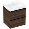 Image de Hansgrohe Xelu Q Meuble sous-lavabo, 580x475, 2 tiroirs, pour lavabo, 54026670, Couleur: Meuble Noyer foncé/poignée Noir Mat