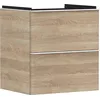 Image de Hansgrohe Xelu Q Meuble sous-lavabo, 580x475, 2 tiroirs, pour lavabo, 54025700, Couleur: Meuble chêne Naturel/poignée Blanc Mat