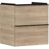 Image de Hansgrohe Xelu Q Meuble sous-lavabo, 580x475, 2 tiroirs, pour lavabo, 54025670, Couleur: Meuble chêne Naturel/poignée Noir Mat