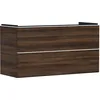 Image de Hansgrohe Xelu Q Meuble sous-lavabo, 1180x475, 2 tiroirs, pour lavabo, 54038700, Couleur: Meuble Noyer foncé/poignée Blanc Mat