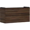 Image de Hansgrohe Xelu Q Meuble sous-lavabo, 1180x475, 2 tiroirs, pour lavabo, 54038670, Couleur: Meuble Noyer foncé/poignée Noir Mat